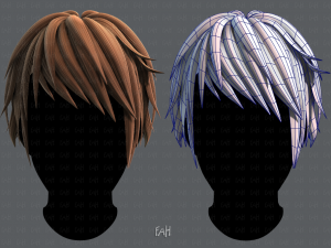 3d hair style for man typeb v02 3D 模型