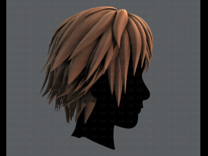 3d hair style for man typeb v02 3Dモデル