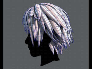 3d hair style for man typeb v02 3Dモデル