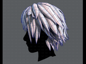3d hair style for man typeb v02 3Dモデル