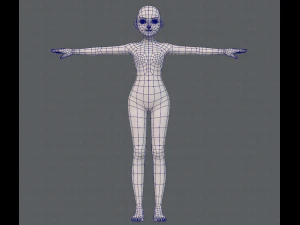 base mesh girl characterv06 3D Model