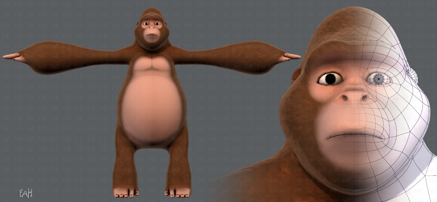 king kong v01 3D Model .c4d .max .obj .3ds .fbx .stl .blend 