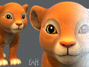 baby lion v01 3D Model