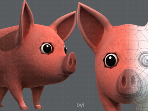 pig cartoon v02 3D Model