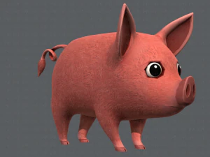 pig cartoon v02 3D Model