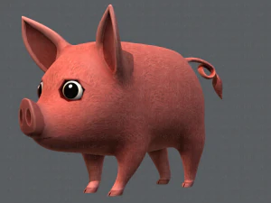 pig cartoon v02 3D Model