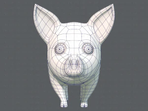 pig cartoon v02 3D Model