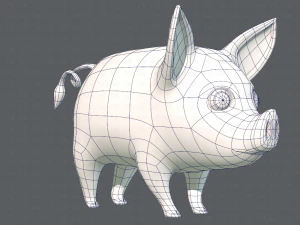 pig cartoon v02 3D Model