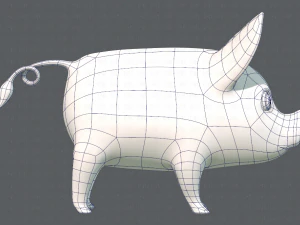pig cartoon v02 3D Model