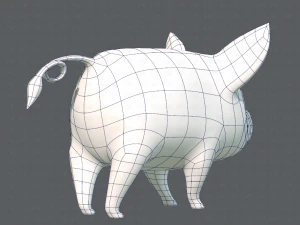 pig cartoon v02 3D Model