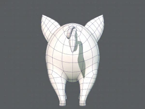 pig cartoon v02 3D Model