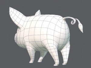 pig cartoon v02 3D Model