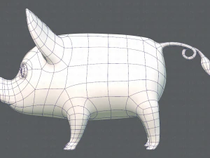 pig cartoon v02 3D Model