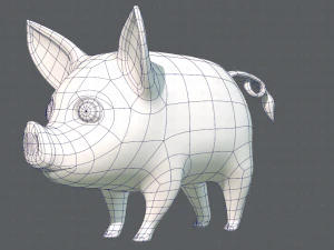 pig cartoon v02 3D Model