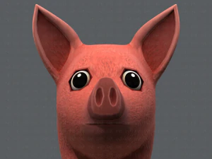 pig cartoon v02 3D Model