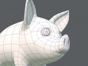 pig cartoon v02 3D Model