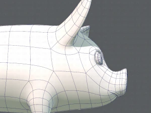 pig cartoon v02 3D Model