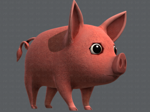 pig cartoon v02 3D मॉडल