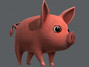 pig cartoon v02 3D Model