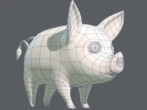 pig cartoon v02 3D Model