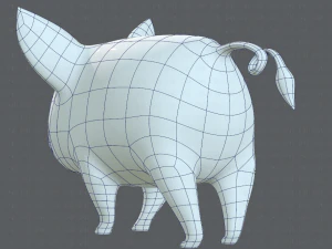 pig cartoon v02 3D Model
