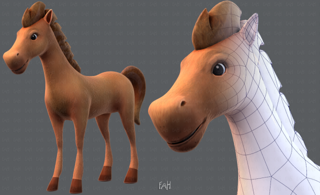 horse v01 3D Model .c4d .max .obj .3ds .fbx .stl .blend 