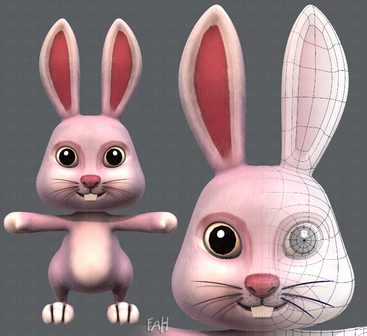 rabbit v01 3D Model .c4d .max .obj .3ds .fbx .stl .blend