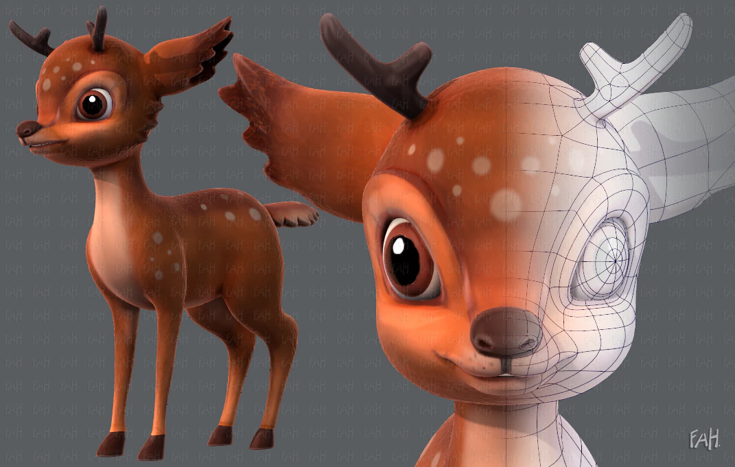 deer v01 3D Model .c4d .max .obj .3ds .fbx .stl .blend 