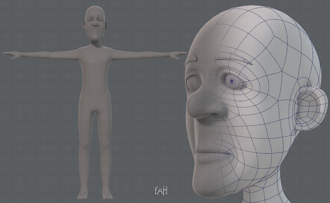 base mesh old man character v05 3D Model .c4d .max .obj .3ds .fbx .stl .blend 