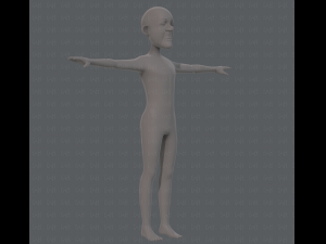 base mesh old man character v05 3Dモデル