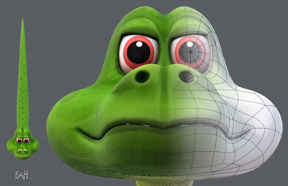 snake v01 3D Model .c4d .max .obj .3ds .fbx .stl .blend