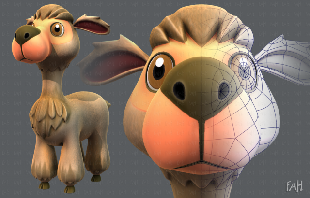 alpaca v01 3D Модель .c4d .max .obj .3ds .fbx .stl .blend 