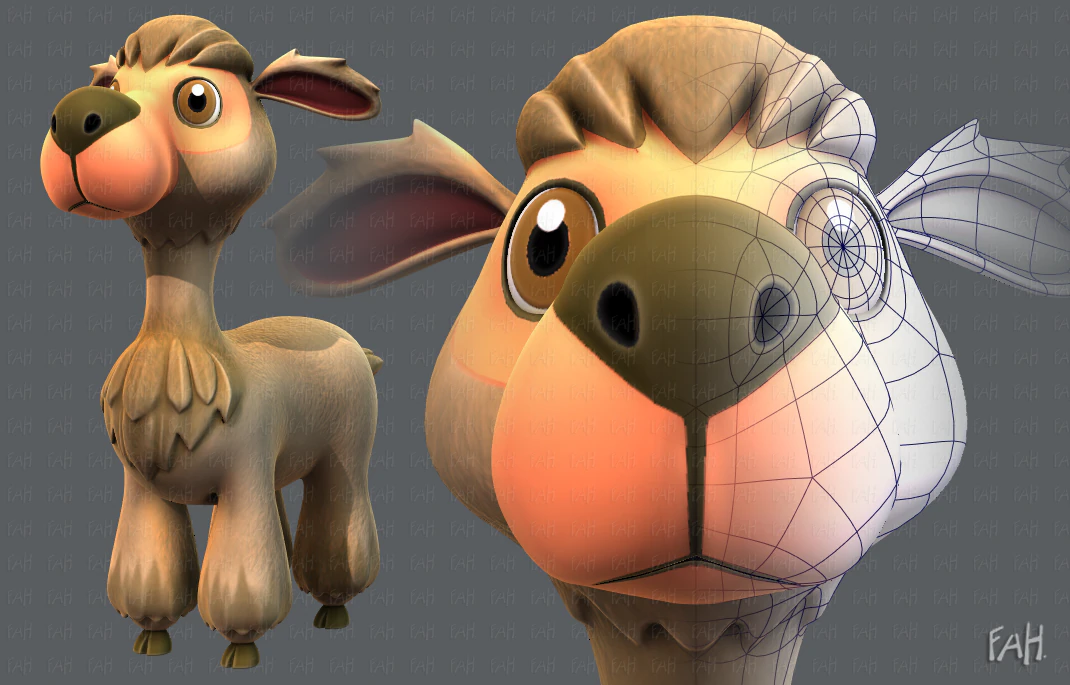 alpaca v01 3D Model .c4d .max .obj .3ds .fbx .stl .blend 