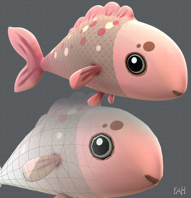 fish v01 3D Model .c4d .max .obj .3ds .fbx .stl .blend 