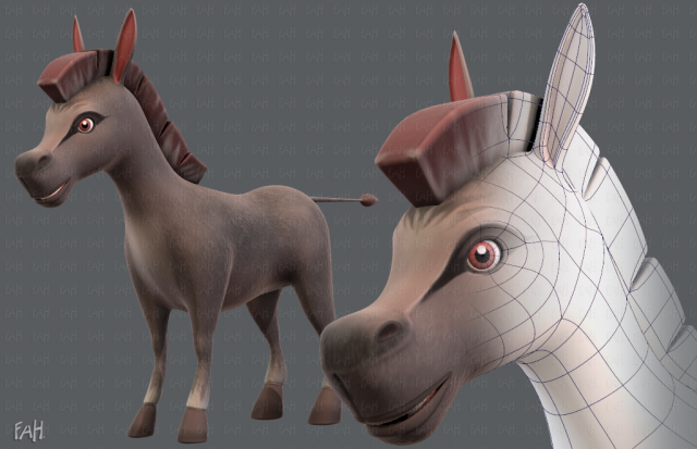 donkey v01 3D मॉडल .c4d .max .obj .3ds .fbx .stl .blend 