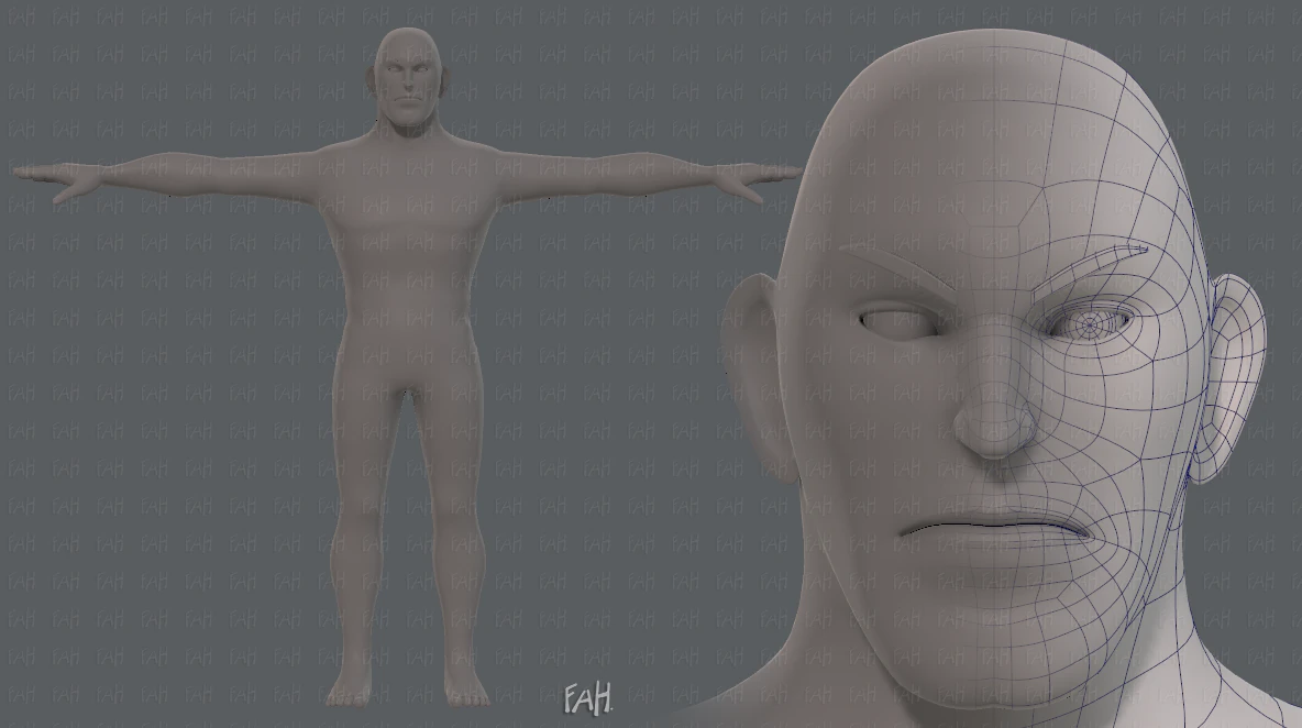 base mesh man character v12 3D Model .c4d .max .obj .3ds .fbx .stl .blend 