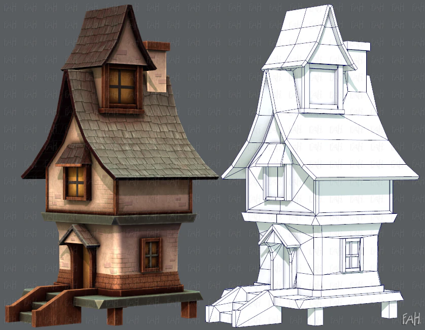 house cartoon v06 3D Model .c4d .max .obj .3ds .fbx .stl .blend 