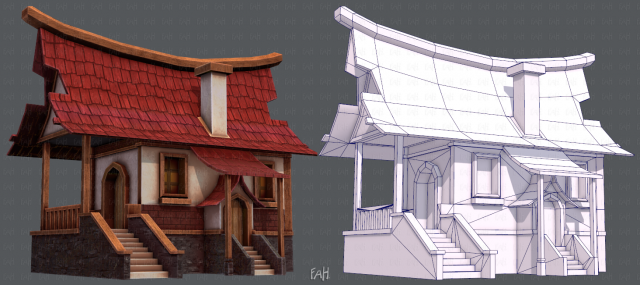 house cartoon v07 Model 3D .c4d .max .obj .3ds .fbx .stl .blend 