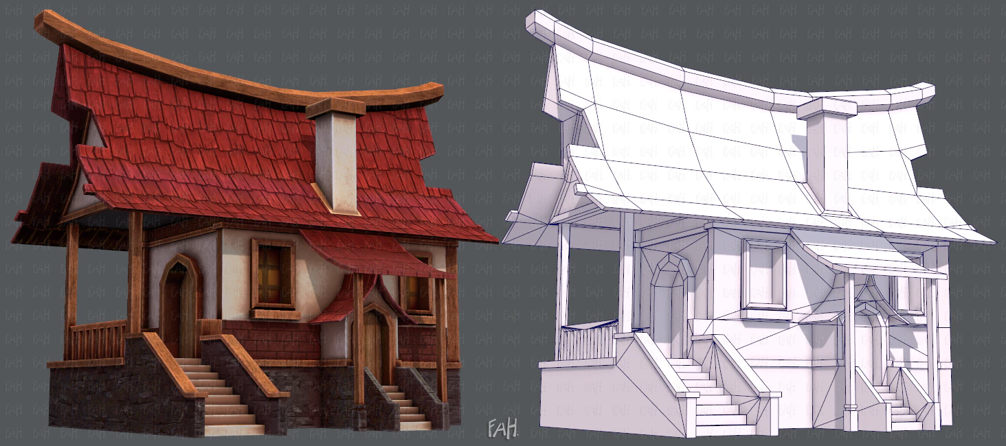 house cartoon v07 3D Model .c4d .max .obj .3ds .fbx .stl .blend 