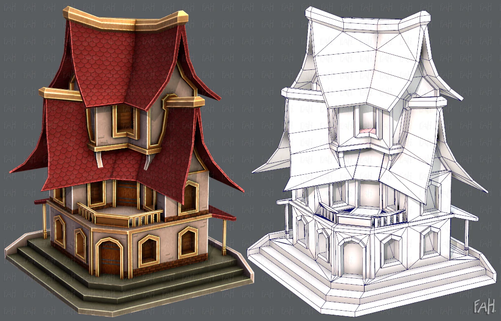 house cartoon v08 3D Model .c4d .max .obj .3ds .fbx .stl .blend