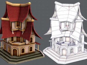 desenho animado de casa v08 Modelo 3D