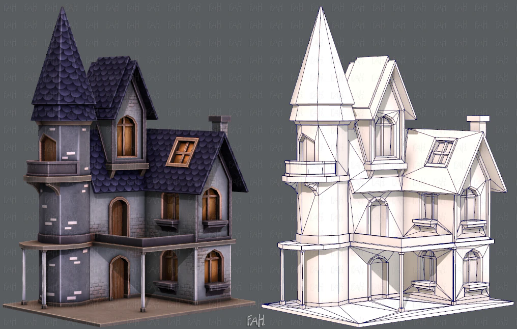 house cartoon v09 3D Model .c4d .max .obj .3ds .fbx .stl .blend 