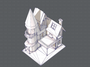 house cartoon v09 Model 3D