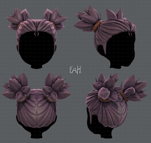 3d hair style for girl v41 3D Модель .c4d .max .obj .3ds .fbx .stl .blend