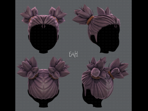 3d hair style for girl v41 3D 模型