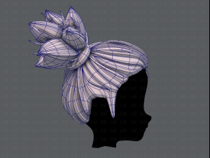 3d hair style for girl v41 3D Модель