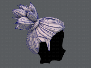 3d hair style for girl v41 3D Модель