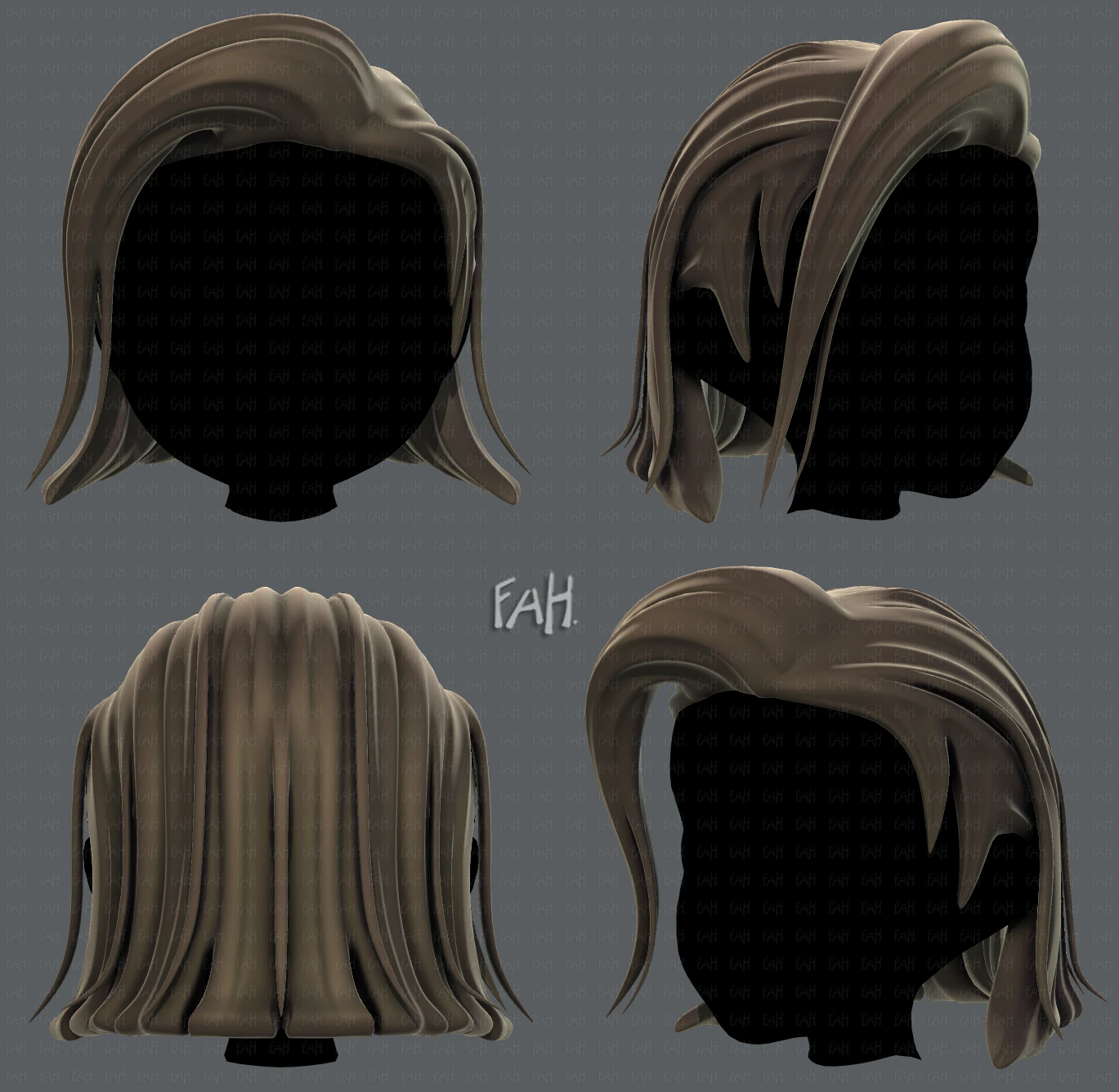 लड़कियों के लिए 3डी हेयर स्टाइल v42 3D मॉडल .c4d .max .obj .3ds .fbx .stl .blend 