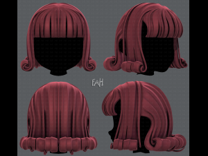 3d hair style for girl v43 3D Model
