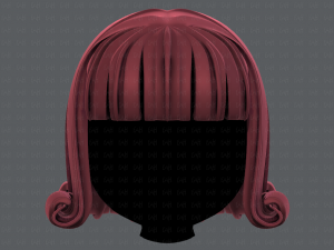 3d hair style for girl v43 3D Model